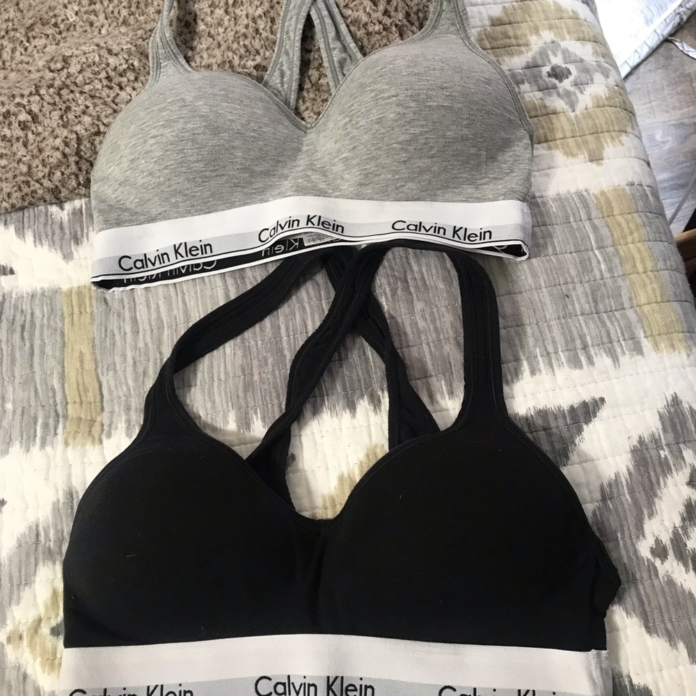 Two medium Calvin Klein padded sports bras